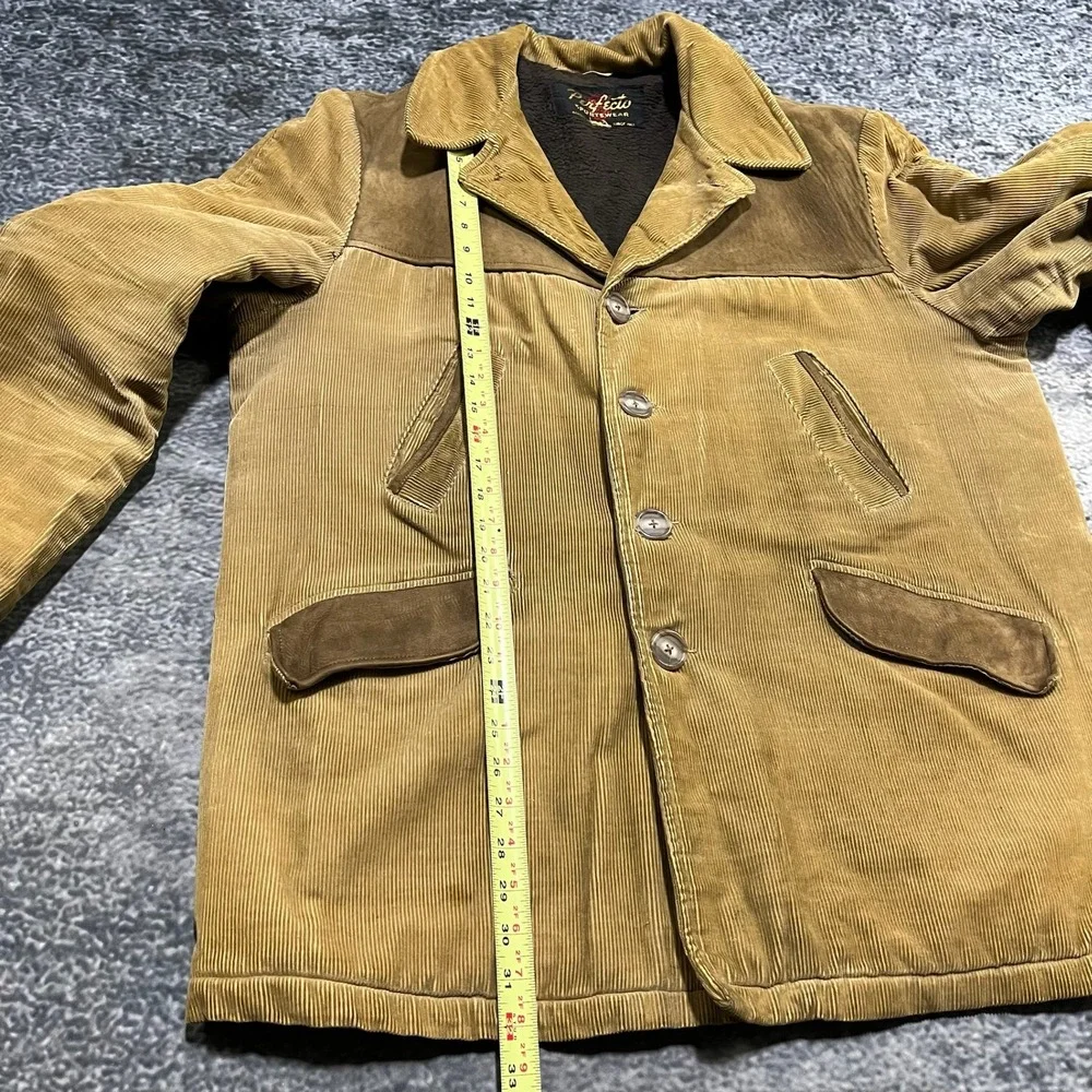 Vintage 70s 80s Schott‎ Perfecto Sportswear Corduroy Hunting Coat Mens XL Tan